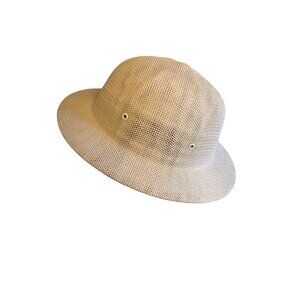 Vintage Brookstone Safari Pith Mesh Expedition Hat USA Made Breathable